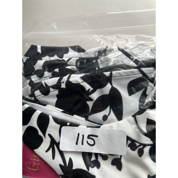 GINGY’S SUMMER SKORT DRESS BLACK AND WHITE FLORAL WOMEN SIZE MEDIUM RACERBACK - Picture 10 of 10